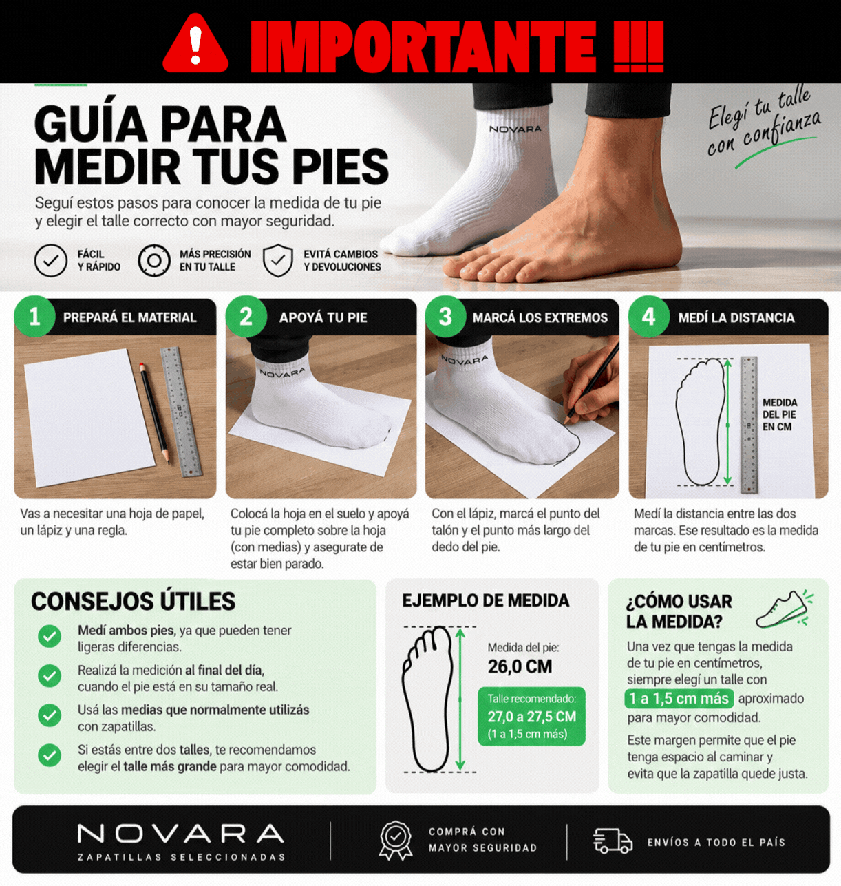 Gu&iacute;a de talles Novara